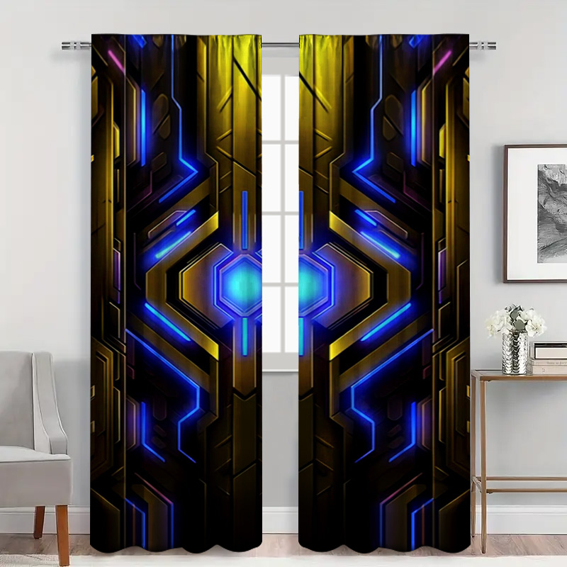 2 szt. Geometryczne zasłony te – Office Tech For Home recenzja i cena